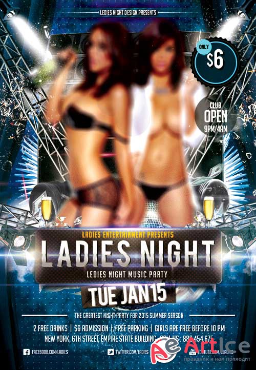 Ladies Night psd flyer template