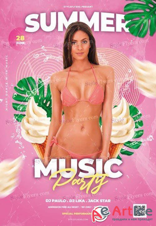 Summer Music Party PSD V14 Flyer Template