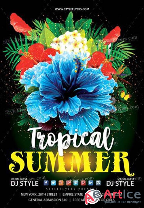 Tropical Summer V14 2019 Flyer PSD Template