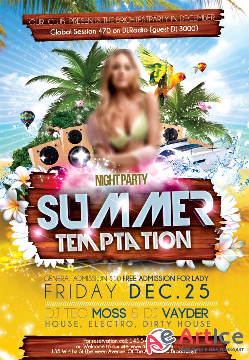 Summer Temptation psd flyer template