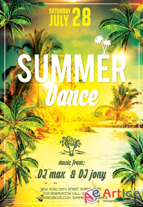 Summer Dance psd flyer template