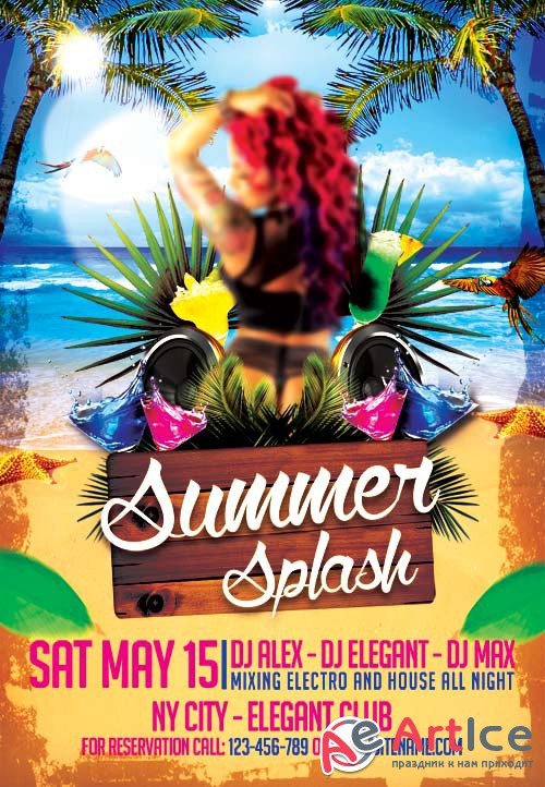 Summer Splash psd flyer template