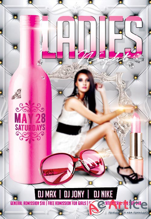 Ladies Night Party 2 psd flyer template