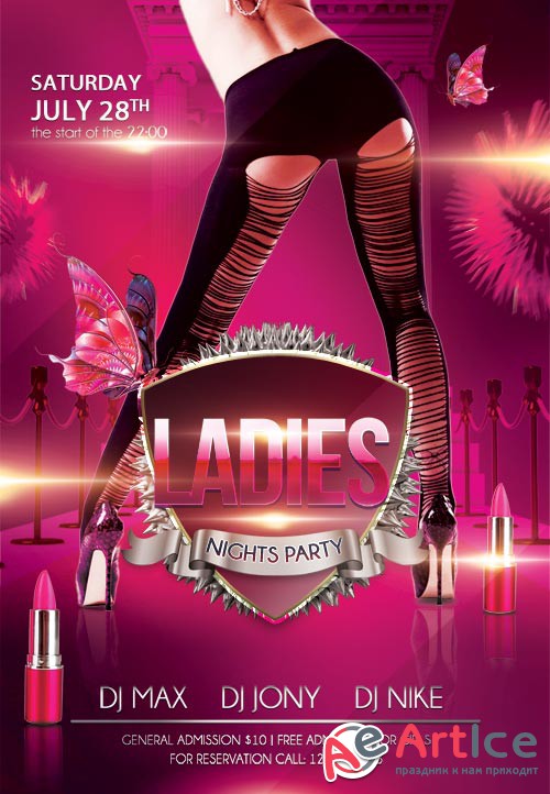 Ladies Nights Party psd flyer template