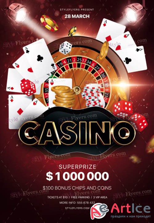 Casino V20 2019 PSD Flyer Template