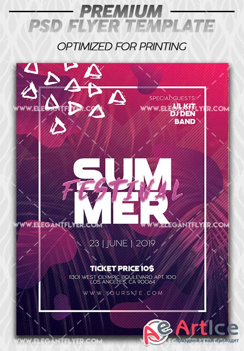 Summer Festival V1 2019 Premium Flyer Template in PSD