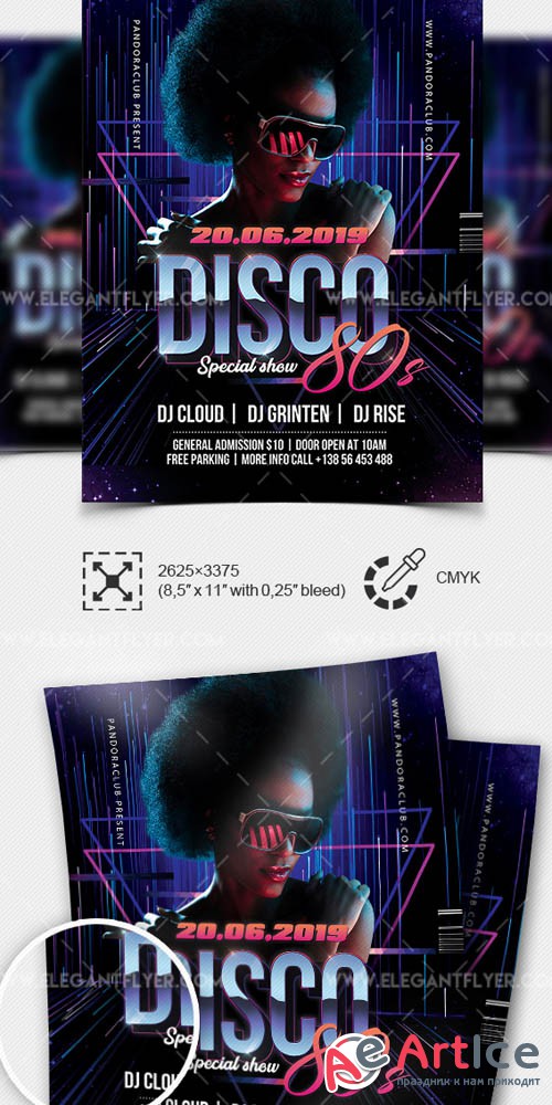 Disco 80s V1 2019 Premium Flyer Template in PSD