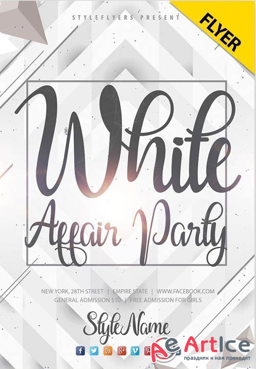 White Affair Party V24_07 2019 Flyer PSD