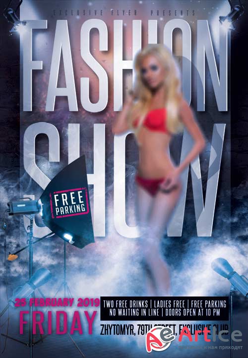 Fashion show psd flyer template