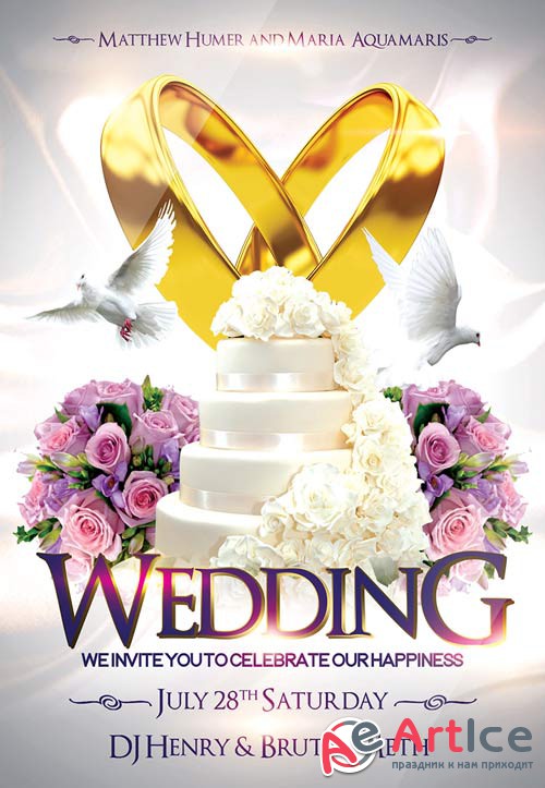 Wedding 2 psd flyer template