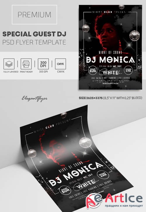 Special Guest DJ V2309 2019 Premium PSD Flyer Template