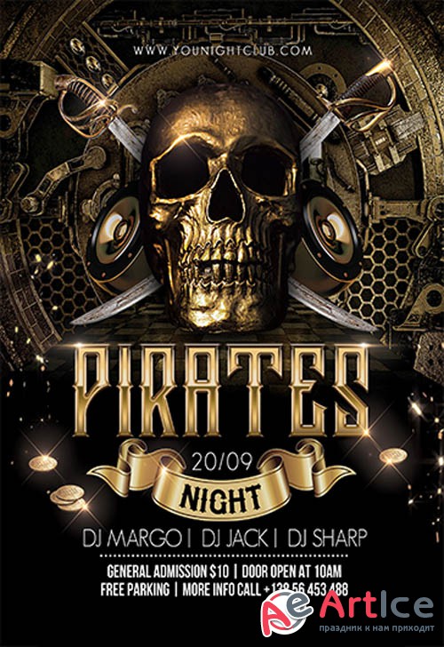 Pirates Night V2709 2019 Premium PSD Flyer Template