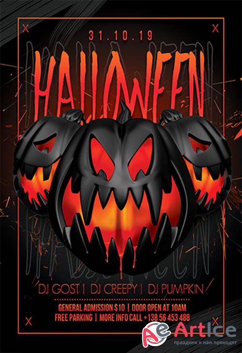 Halloween Night V03104 2019 Premium PSD Flyer Template