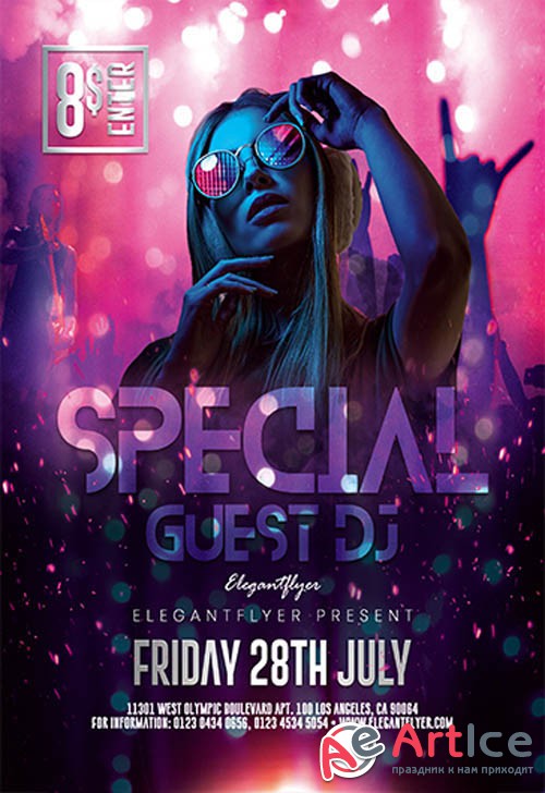 Special Guest DJ V0210 2019 Premium PSD Flyer Template