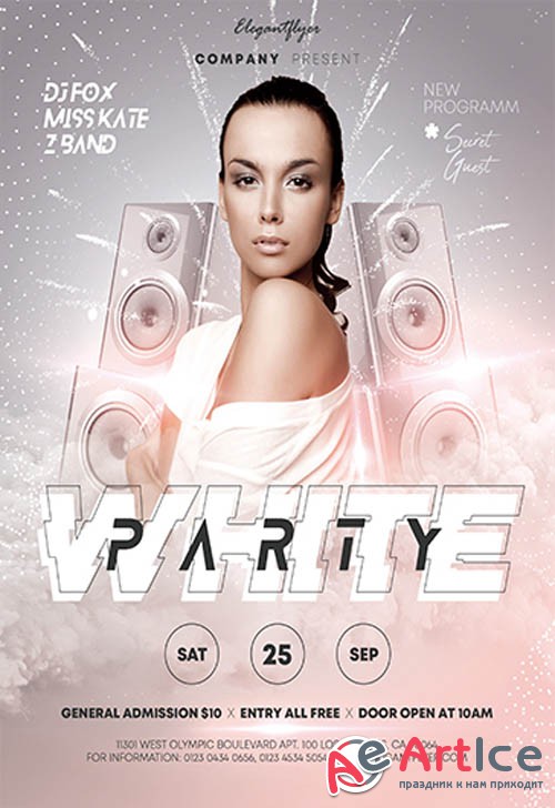 White Party V0910 2019 Premium PSD Flyer Template