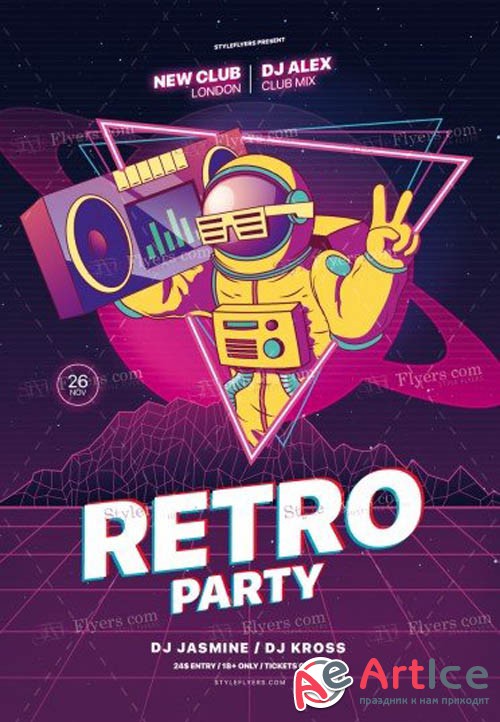 Retro Night V0910 2019 PSD Flyer Template