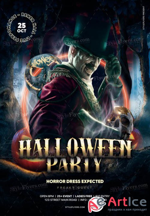 Halloween Party V2909 2019 PSD Flyer Template