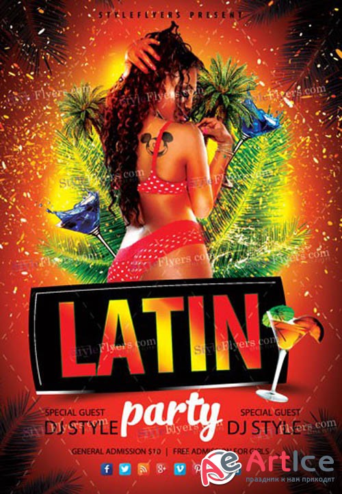 Latin Party V3010 2019 PSD Flyer Template