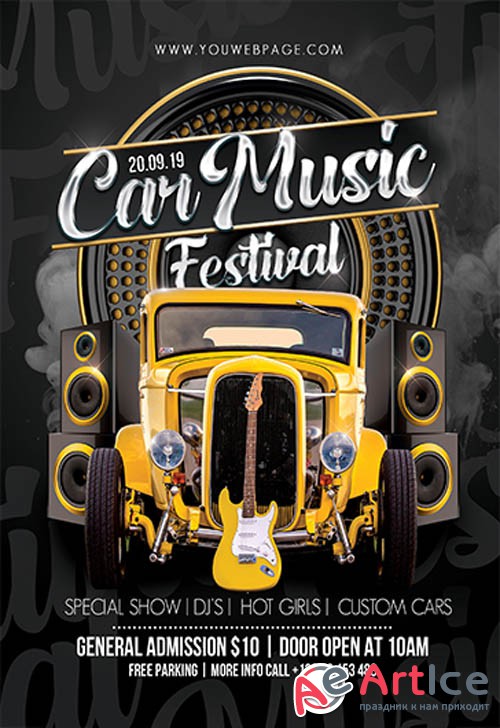 Car Music Festival V3110 2019 Premium PSD Flyer Template