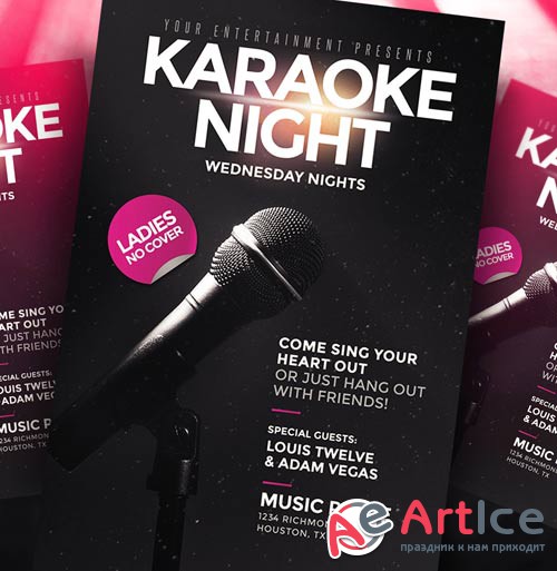 Karaoke Night psd flyer template