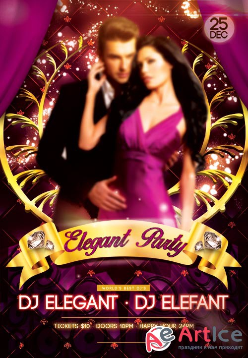 Elegant Party psd flyer template