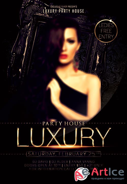 Luxury night party psd flyer template