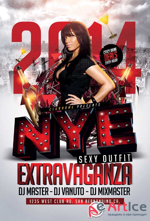 Extravaganza psd flyer template