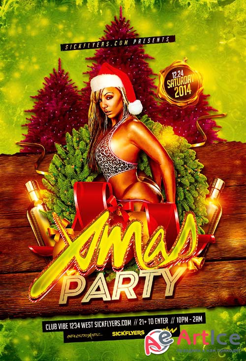 Xmas Party psd flyer template