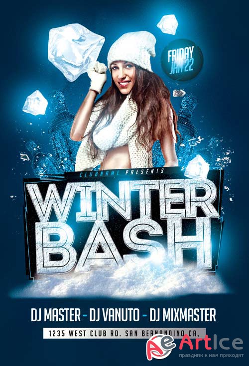 Winter Bash psd flyer template