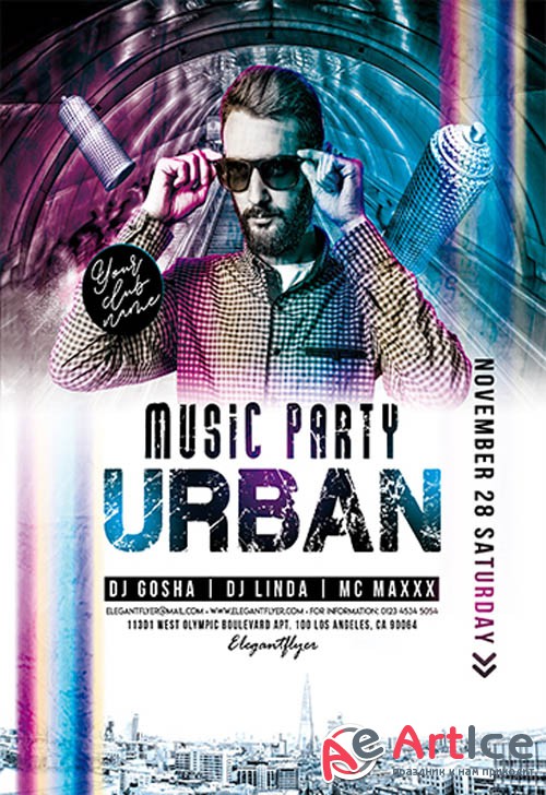 Urban Music Party V2211 2019 Premium PSD Flyer Template