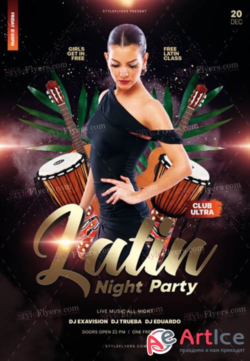 Latin Night Party V1612 2019 PSD Flyer Template