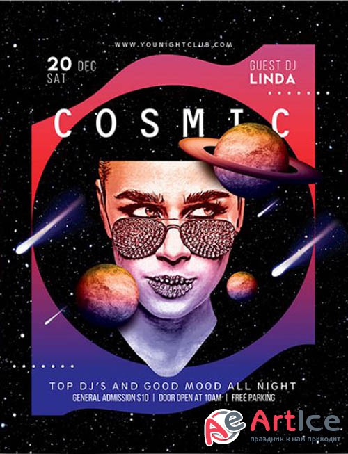 Cosmic Party V1201 2020 Premium PSD Flyer Template