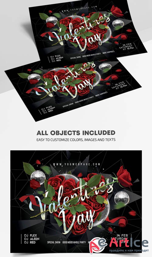 Valentines Day V1001 2020 Premium PSD Flyer Template