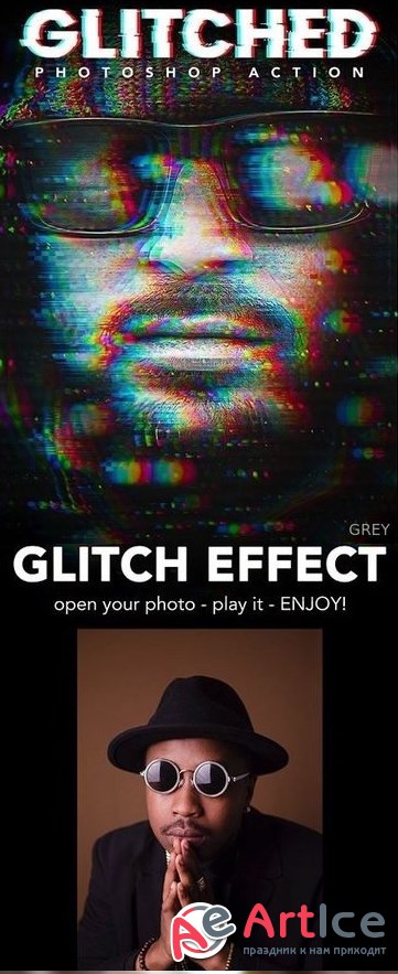 Glitched Photoshop Action - 25774601