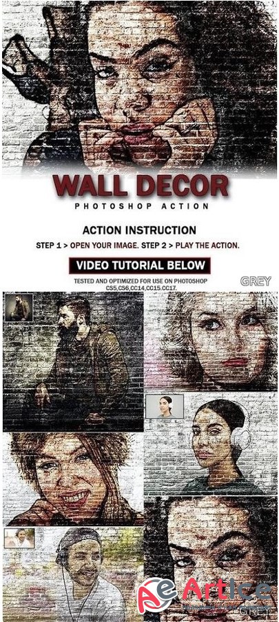 Wall Decor Photoshop Action 26018105