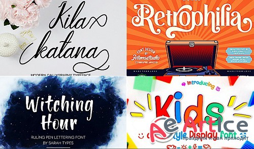 PROFESSIONAL BEAUTIFUL FONTS (Collection of 4 pieces.)