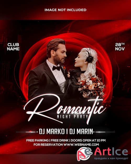 Romantic Night Party Social Media post template