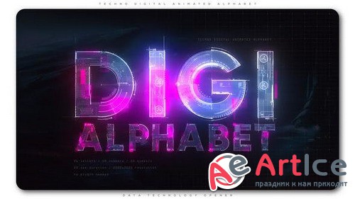 Techno Digital Animated Alphabet 22592914 - Project for After Effects (Videohive)