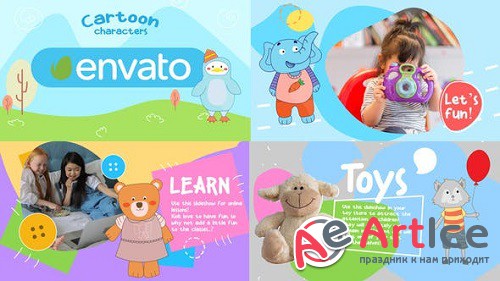 Videohive - Cartoon Characters Slideshow for FCPX - 35724757 - Project For Final Cut & Apple Motion