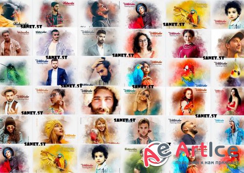 Watercolor Photo Effect Bundle V2 - 31 Premium Graphics